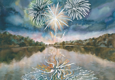 Fireworks over Carnegie Lake